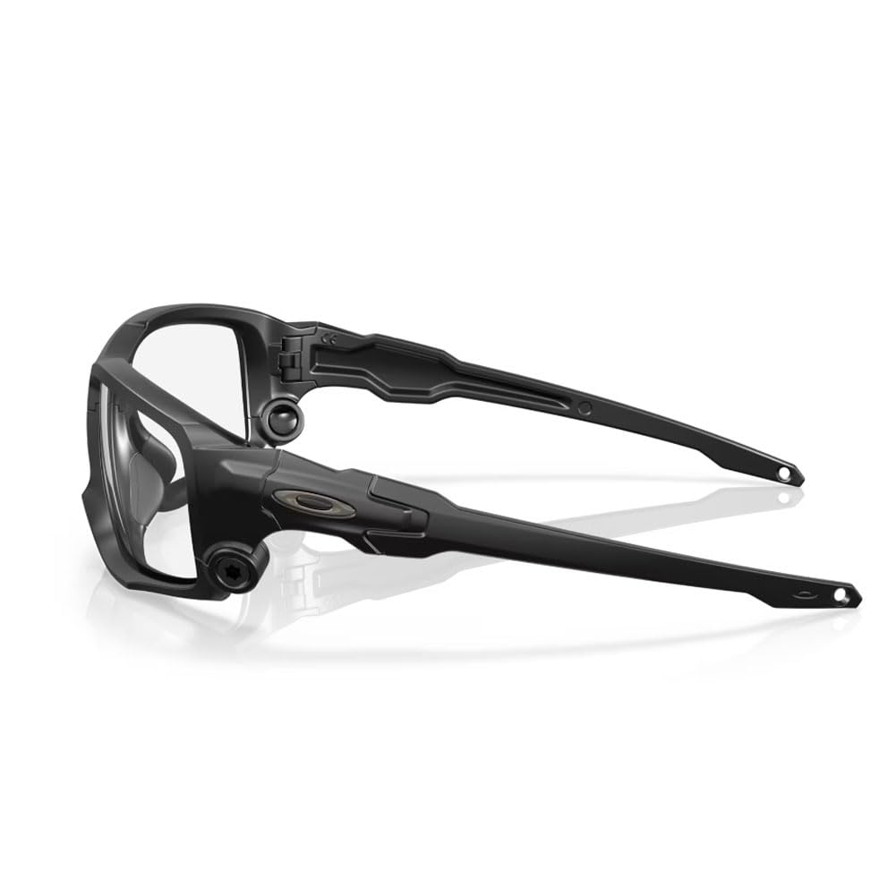Oakley Shocktube close-up lens showing clear Prizm optics and sharp visual clarity benefit
