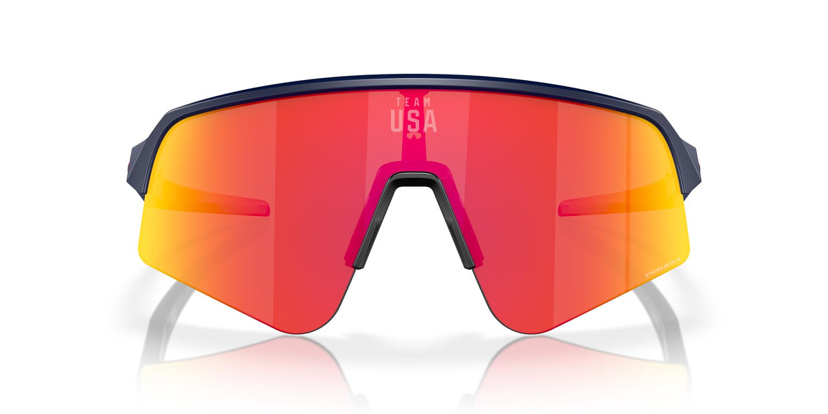 Oakley Sutro Lite Sweep front view matte navy frame showing full shield coverage and modern style