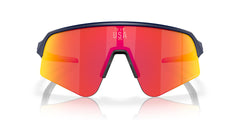 Oakley Sutro Lite Sweep front view matte navy frame showing full shield coverage and modern style