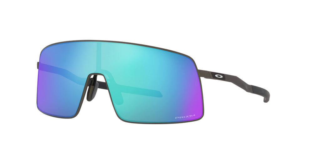 Oakley Sutro TI PRIZM Sapphire lens close-up showing enhanced color and contrast