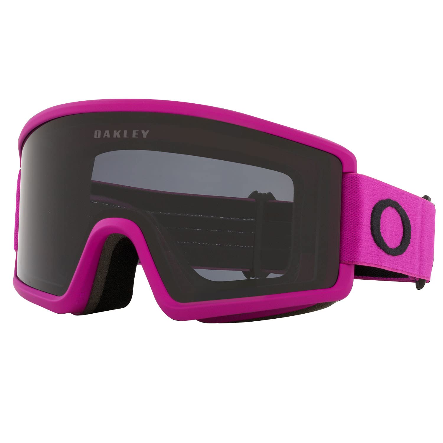 Oakley Target Line M front view showing ultra purple frame and wide view benefit