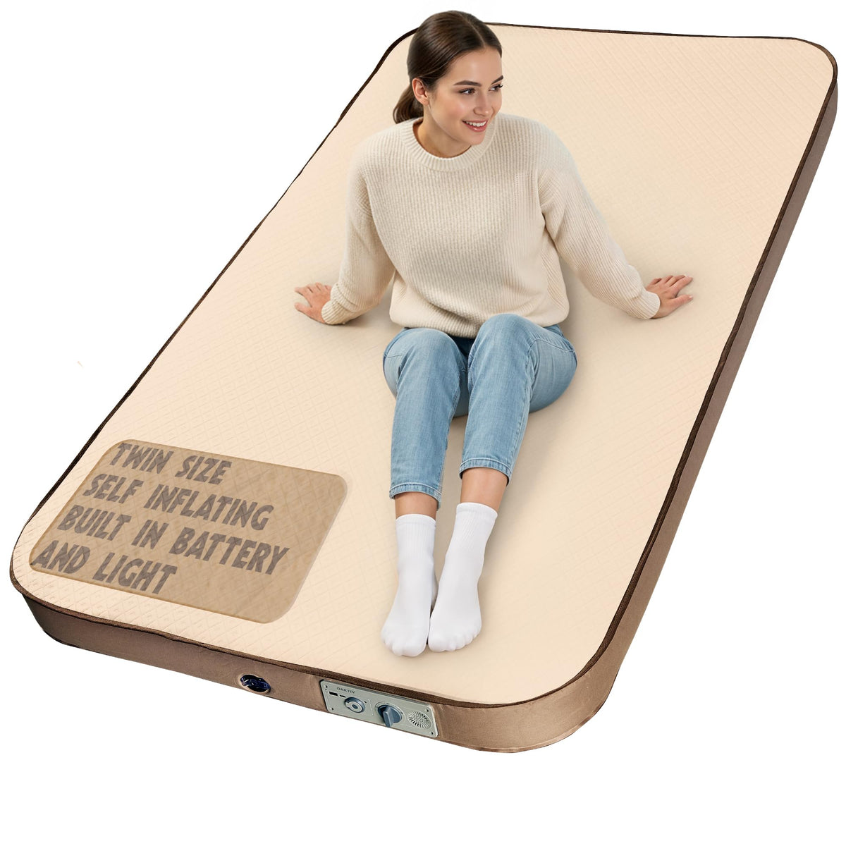 Oaktiv Wandermate front view showing full pad and durable fabric, ensures comfortable sleep