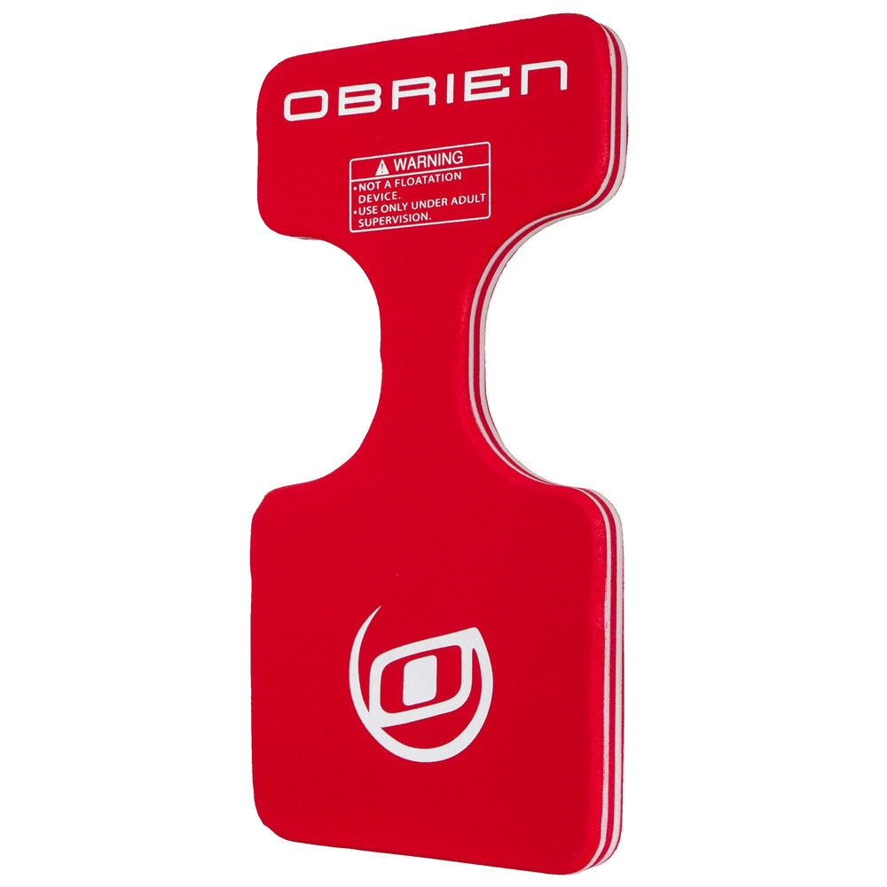 O'Brien foam water saddle front view showing full red float and stable platform