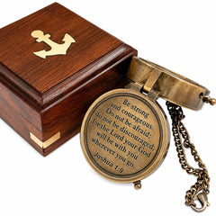 OCEAN REPLICAS compass front view showing clear glass face and readable dial for reliable bearings