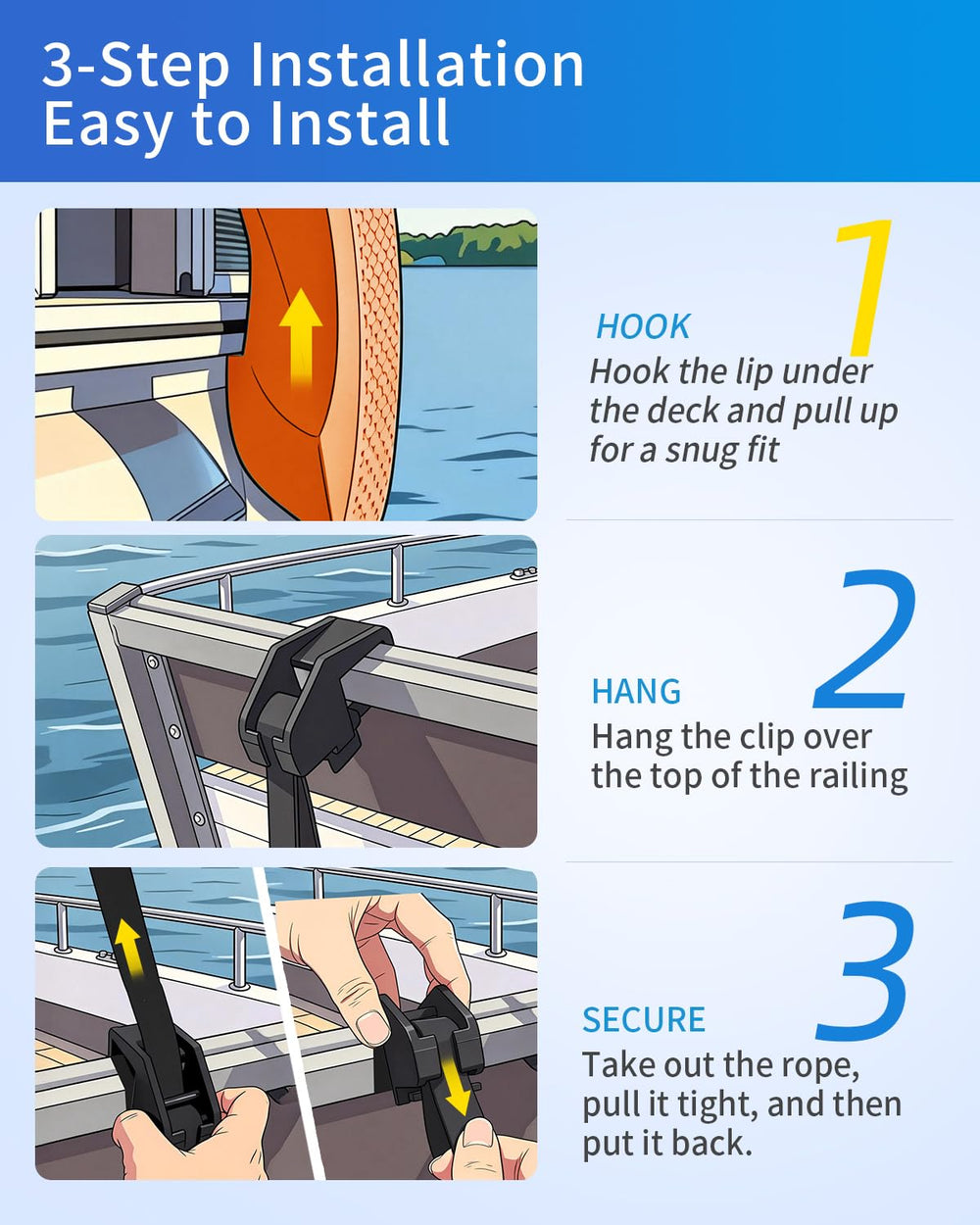 OCEANBROAD fender on pontoon at marina showing real-world protection benefit