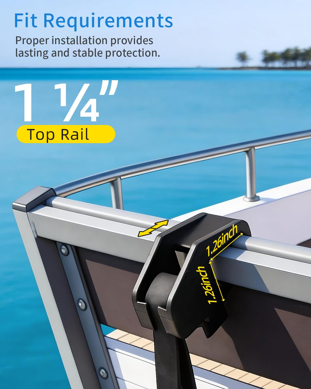 OCEANBROAD fender beside tape measure showing exact dimensions and fit benefit