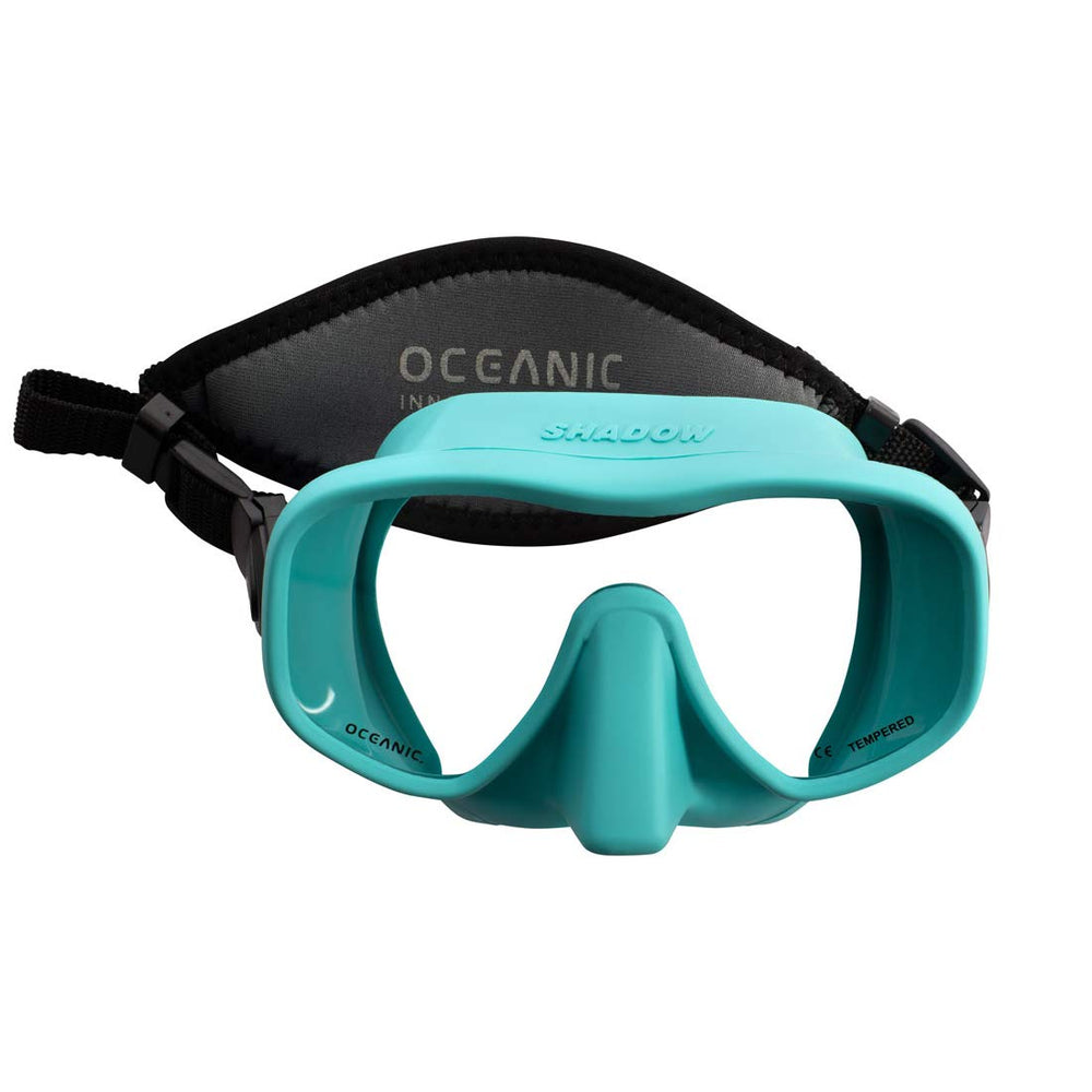 Oceanic Shadow mask front view showing frameless lens and wider vision benefit