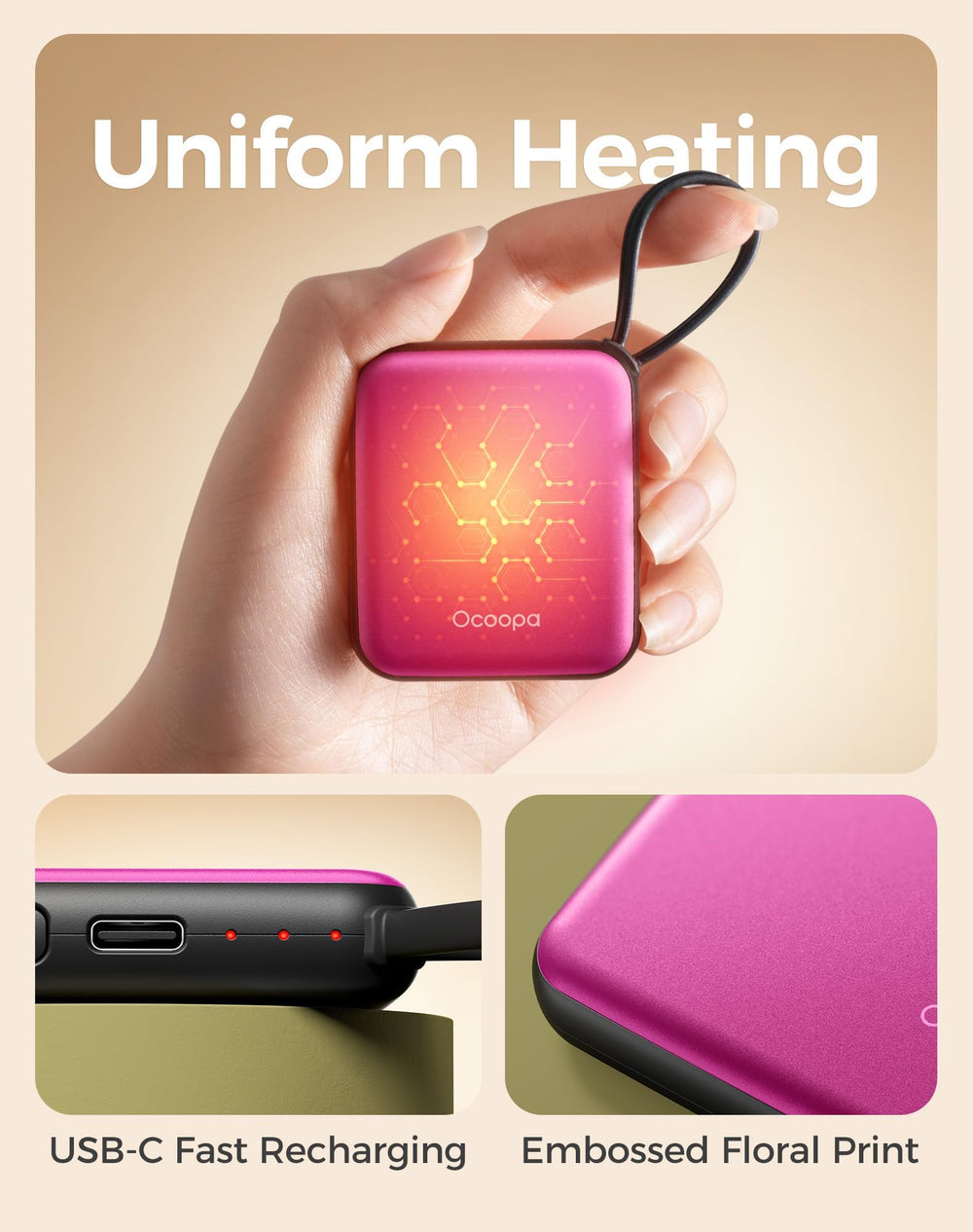 OCOOPA UT5 Nano top with indicator showing three adjustable heat levels