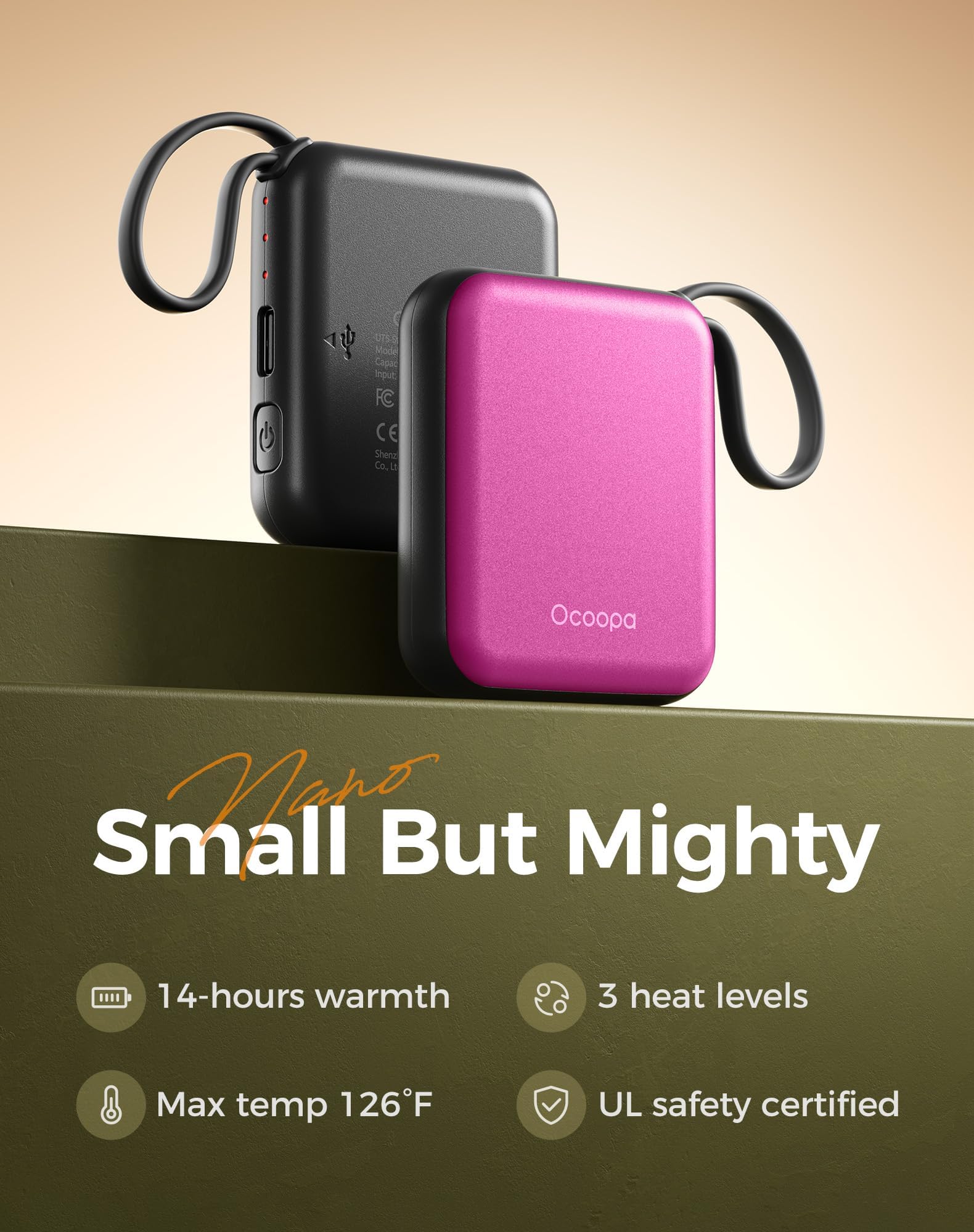 OCOOPA UT5 Nano held in hand to show scale and comfortable warmth