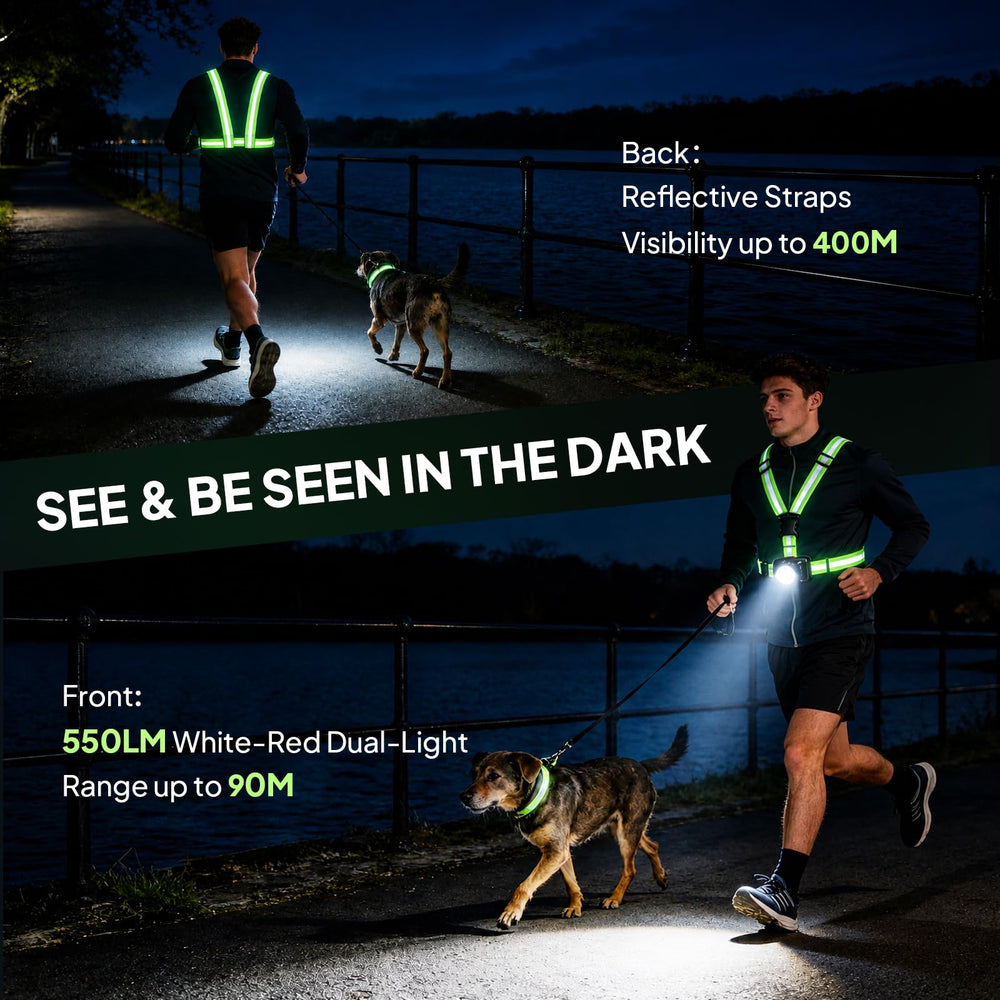 ODCPN in-use runner on night trail increasing safety and visibility