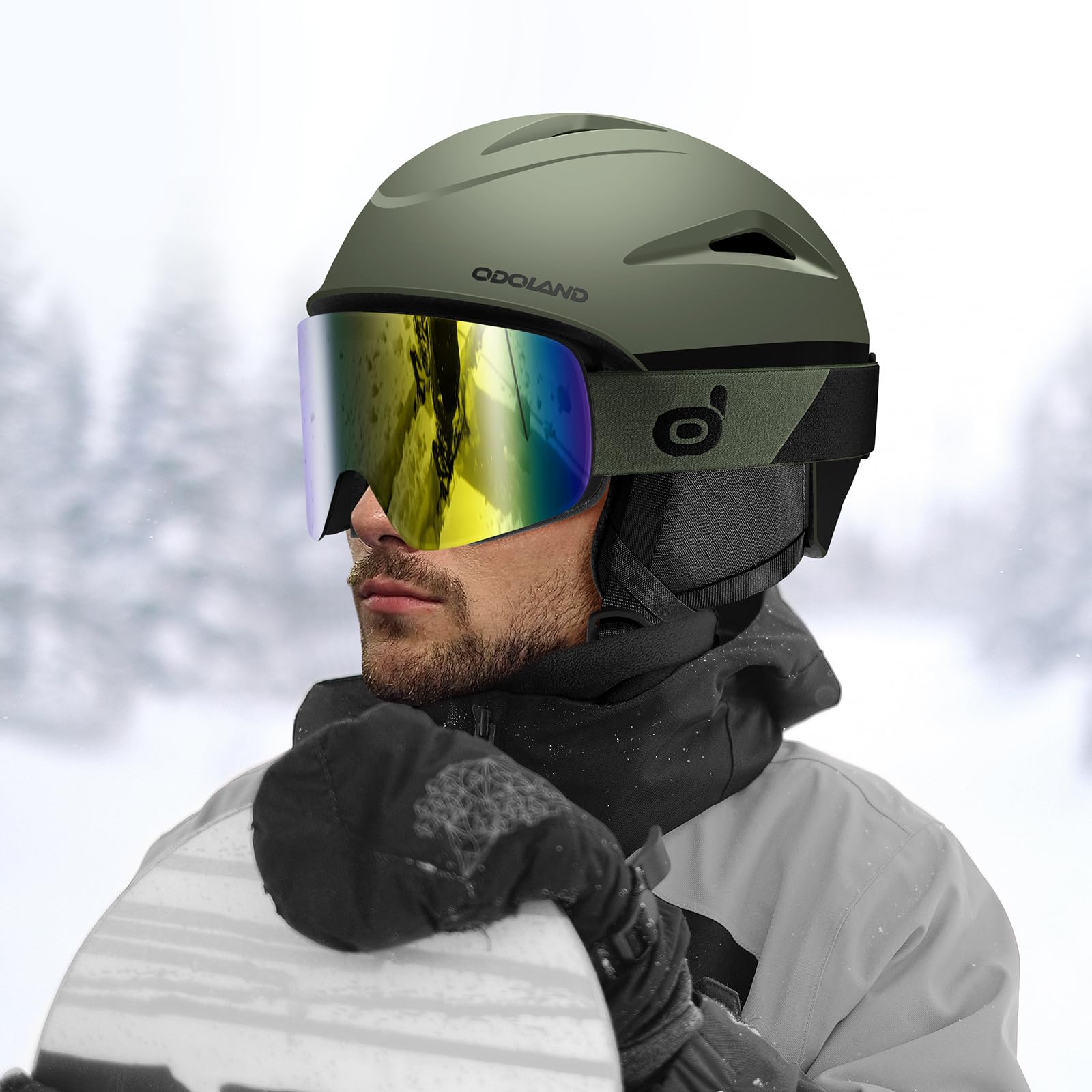 Odoland carry bag with helmet and goggles for compact transport