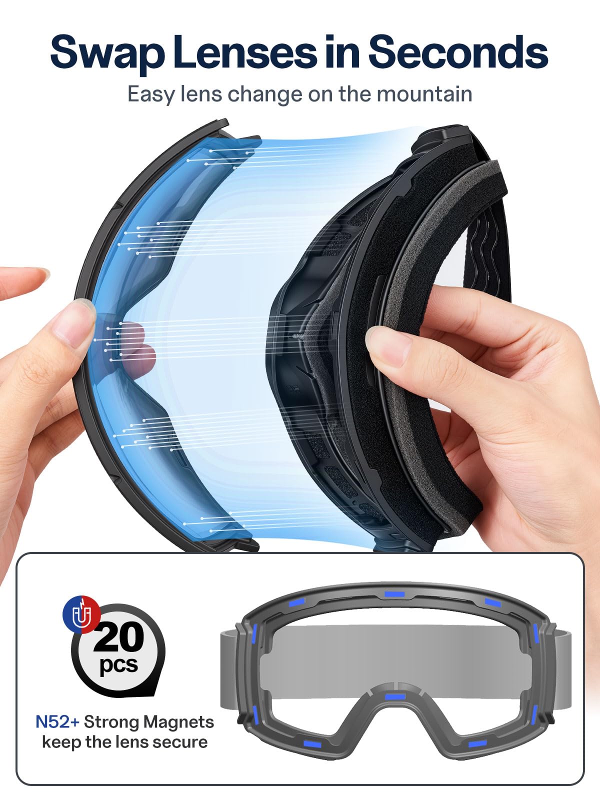 Odoland frame foam detail showing triple-layer padding for comfortable seal