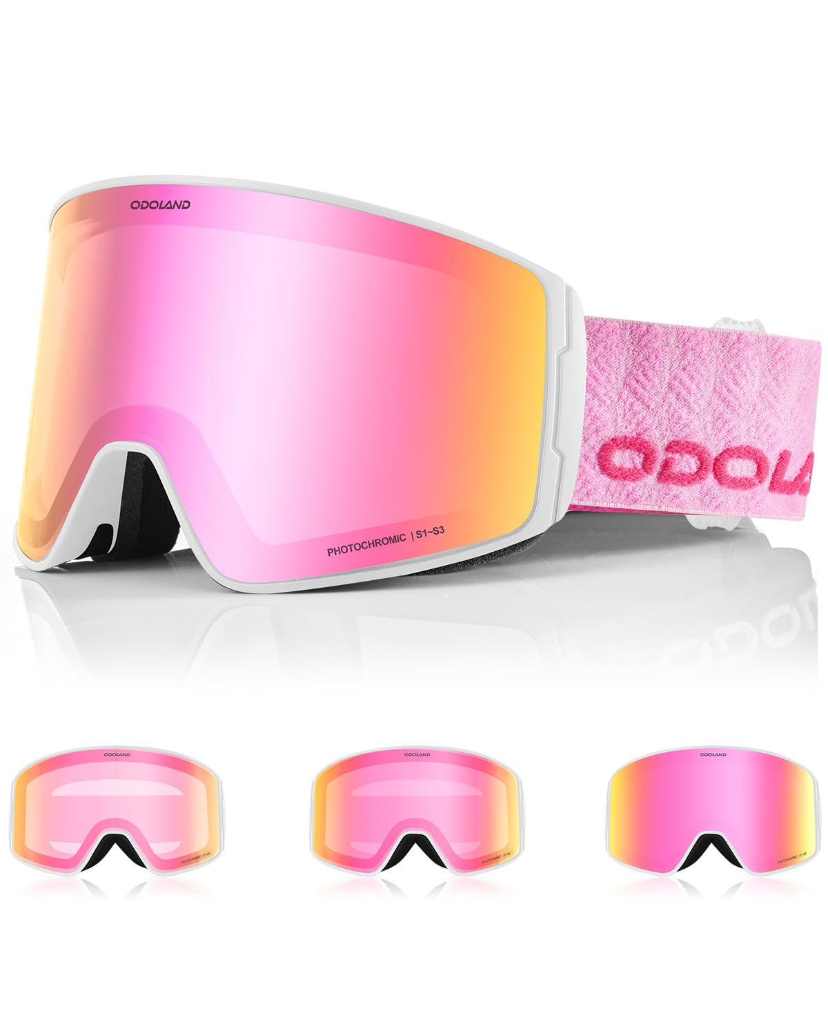 Odoland front view showing patterned strap and wide field of vision benefit