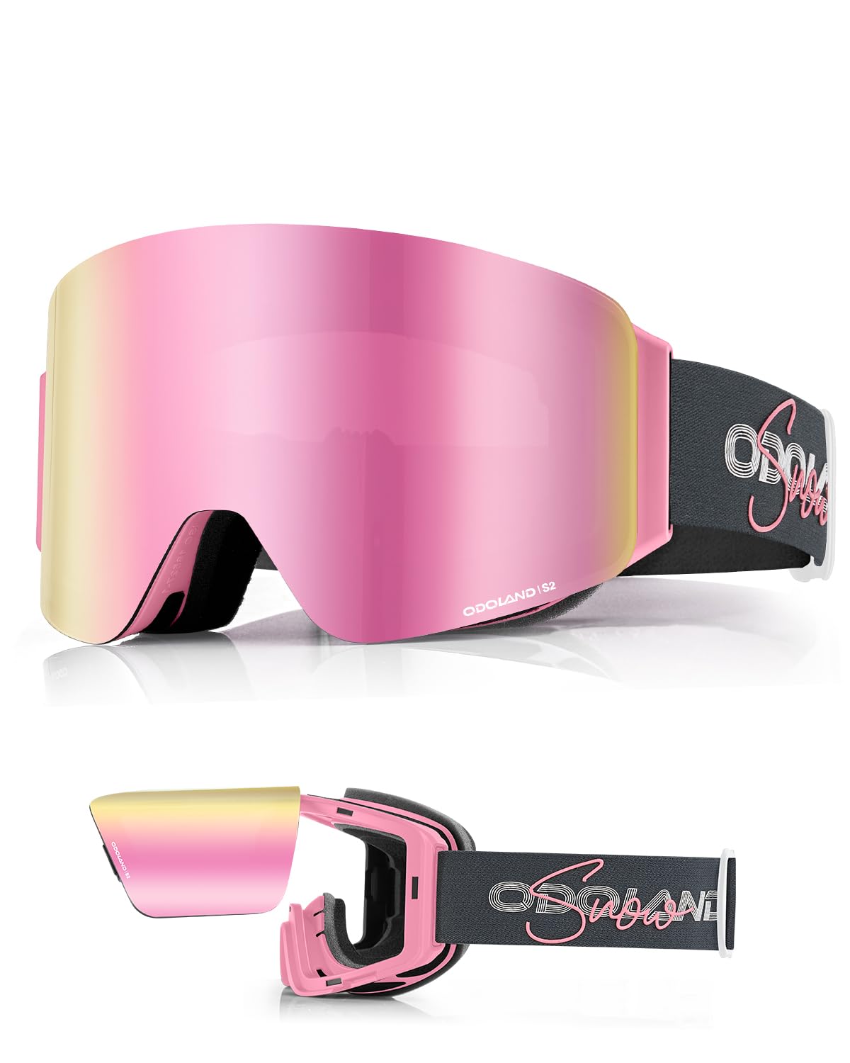 Odoland front goggle view showing mirror lens and stylish protection