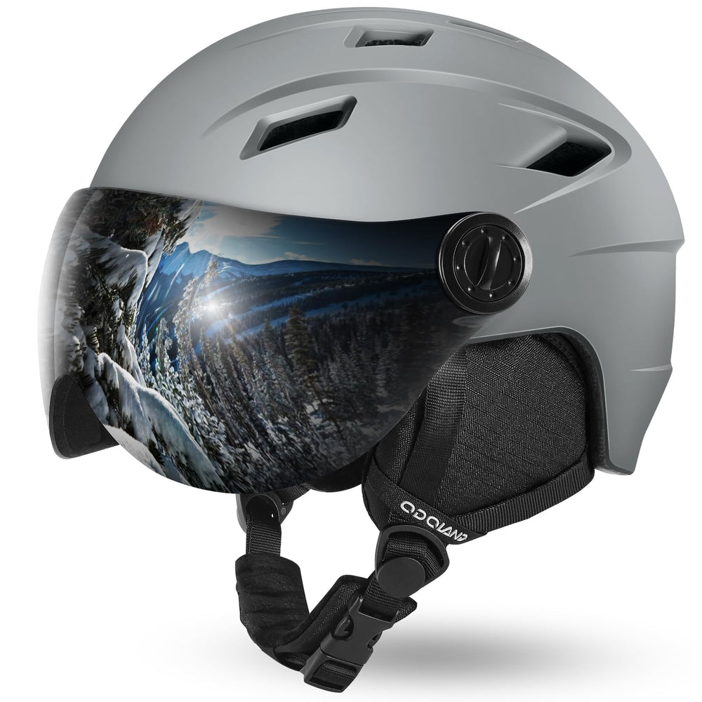 Odoland front view helmet with visor showing protection and integrated design
