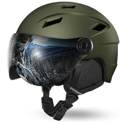 Odoland front view helmet with visor showing full-face protection and easy wear