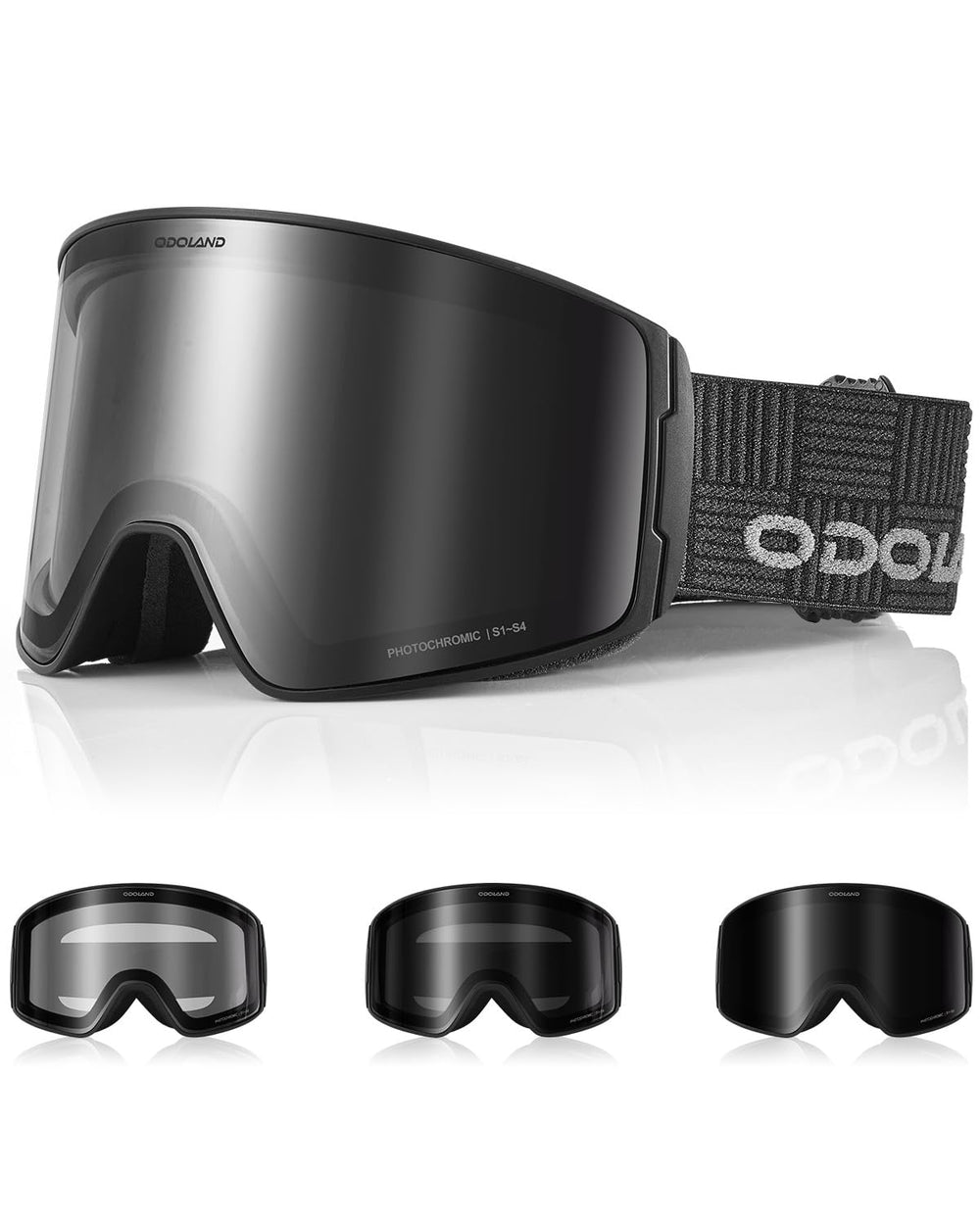 Odoland front view showing patterned strap and full-coverage shield for stylish protection