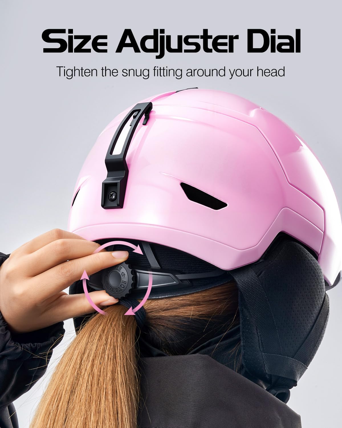 Odoland helmet size comparison beside glove showing scale and fit
