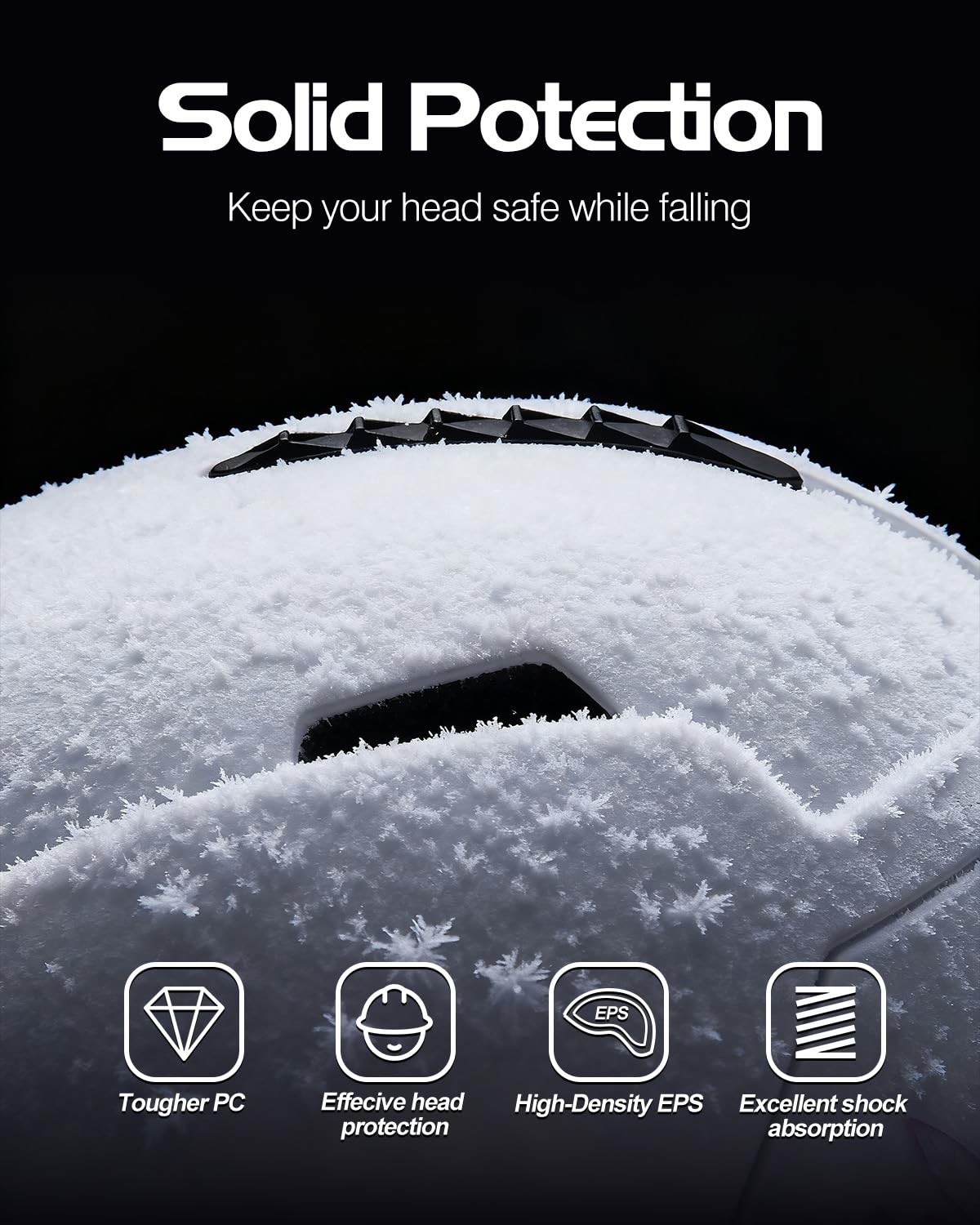 Odoland helmet soft ear pad and chin guard detail for all-day comfort