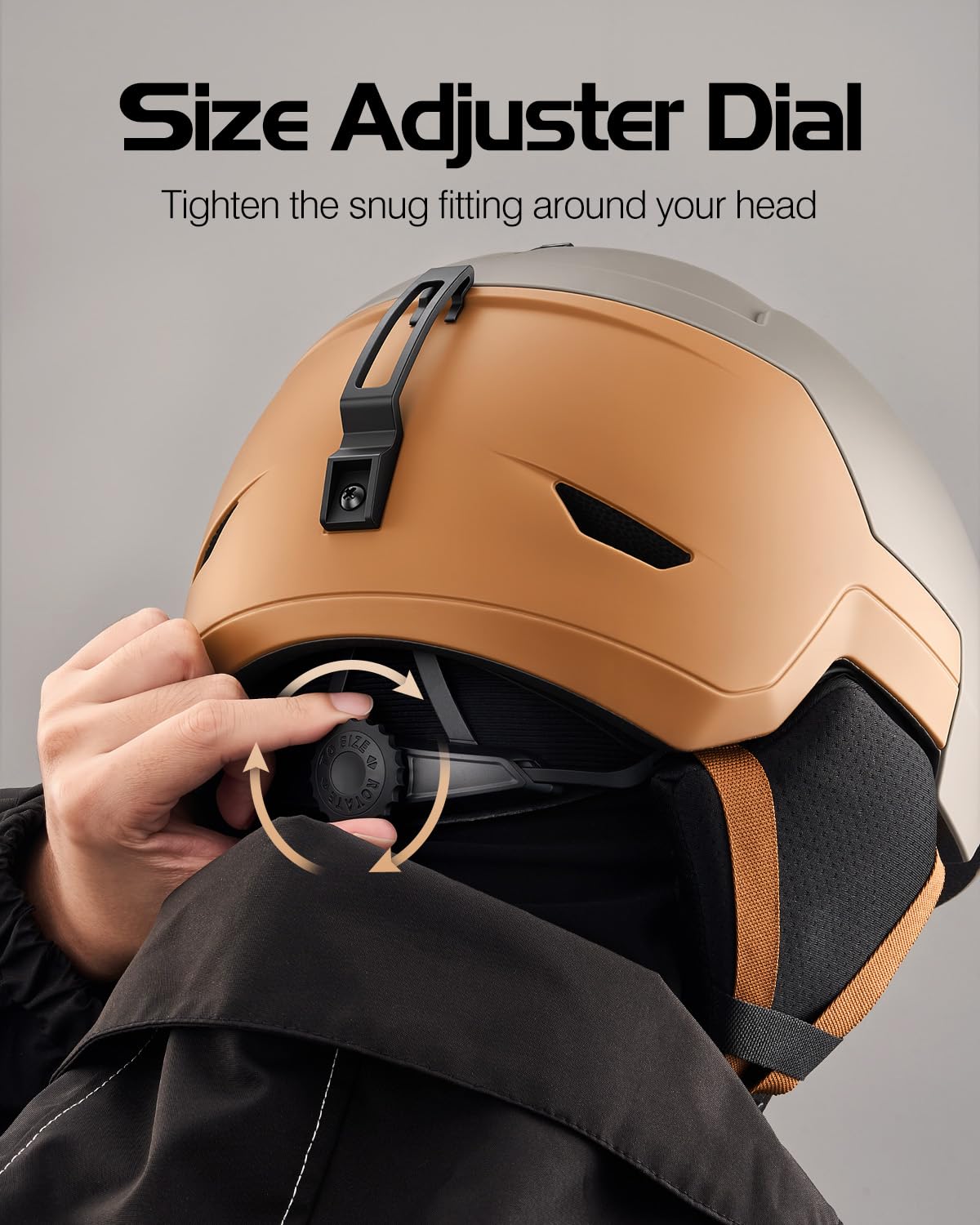 Odoland helmet held in hand showing size and lightweight portability