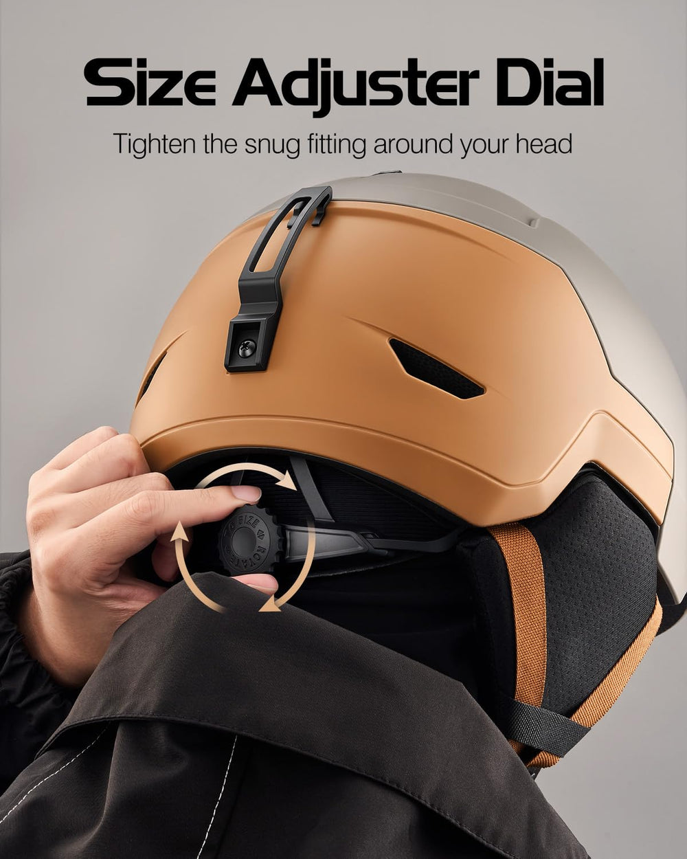 Odoland helmet held in hand showing size and lightweight portability