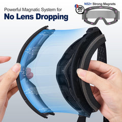 Odoland pair of lenses side-by-side showing bright and yellow lenses for conditions