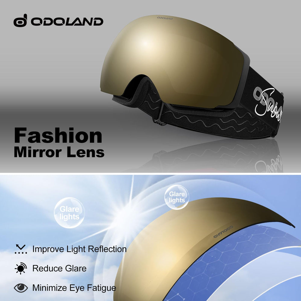 Odoland lens pair comparison showing dark and yellow lenses for bright and low-light benefit