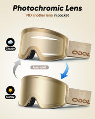 Odoland close-up of photochromic lens demonstrating adaptive tint for clarity