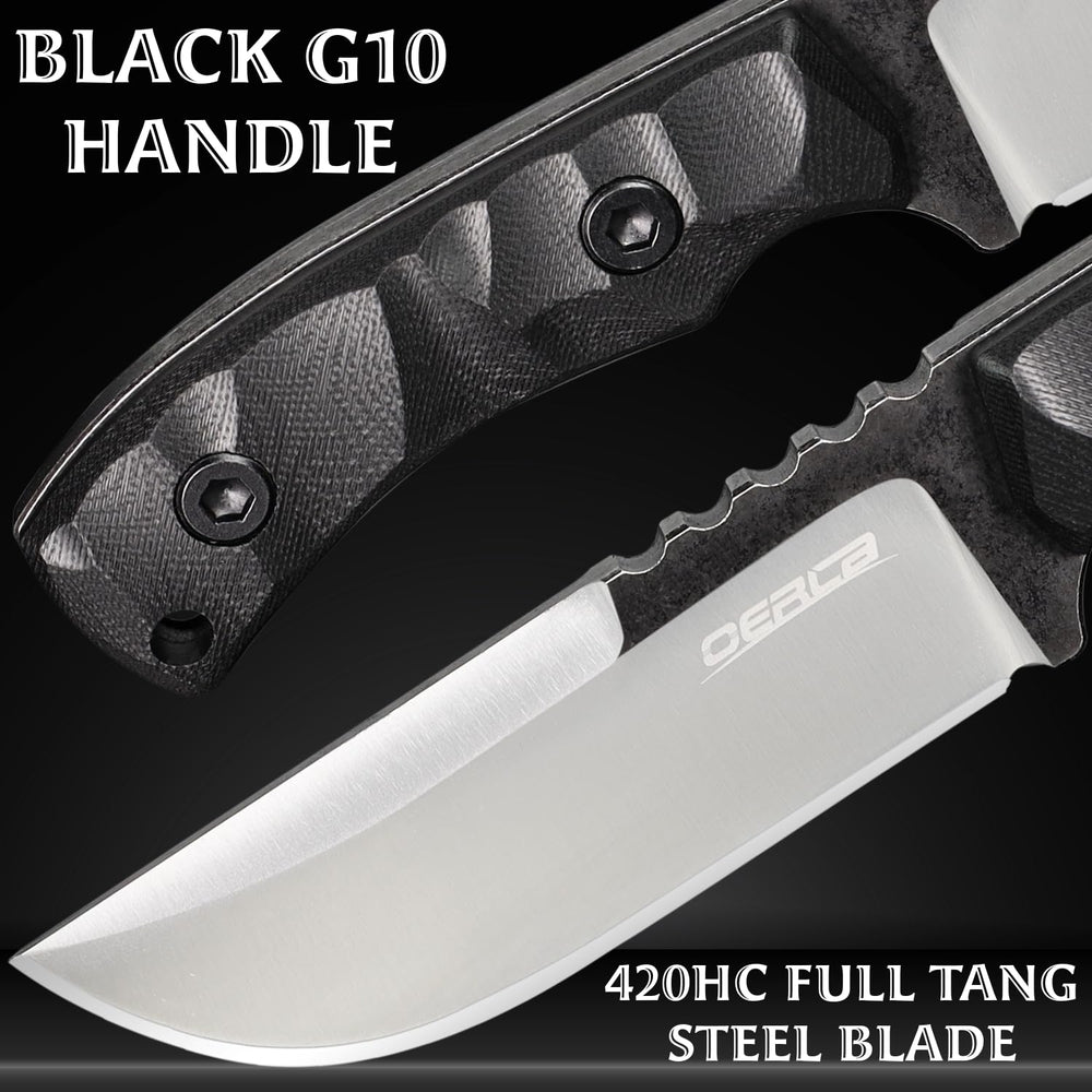 OERLA blade edge detail highlighting 420HC steel and sharpened cutting performance
