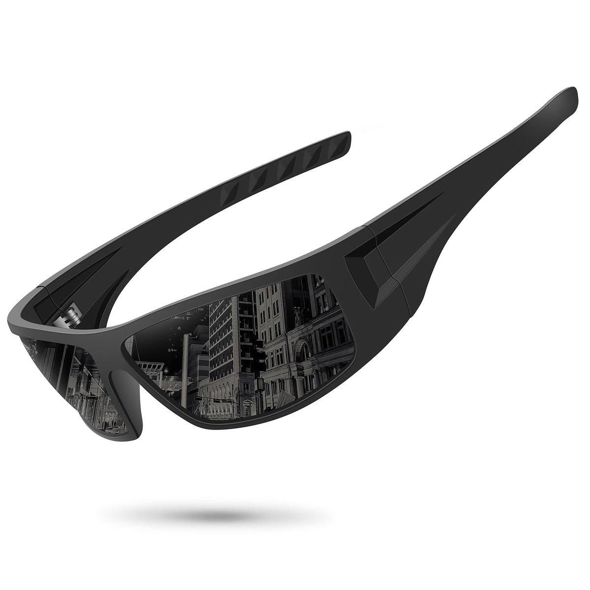 Ofwin front view black frame showing sleek shape and secure wrap fit