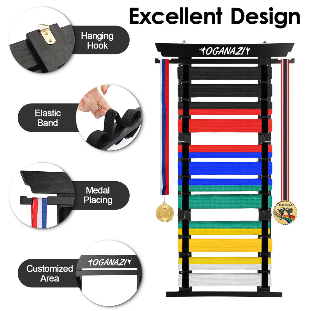 OGANAZI mounted belts in living room offering motivational wall décor