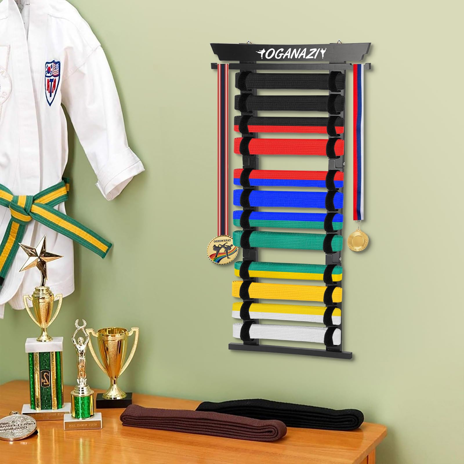 OGANAZI scale comparison showing compact profile and space-saving benefit