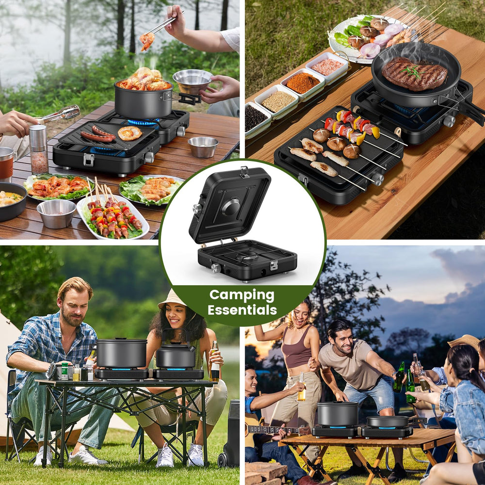 OGERY stove cooking breakfast outdoors demonstrating quick setup benefit