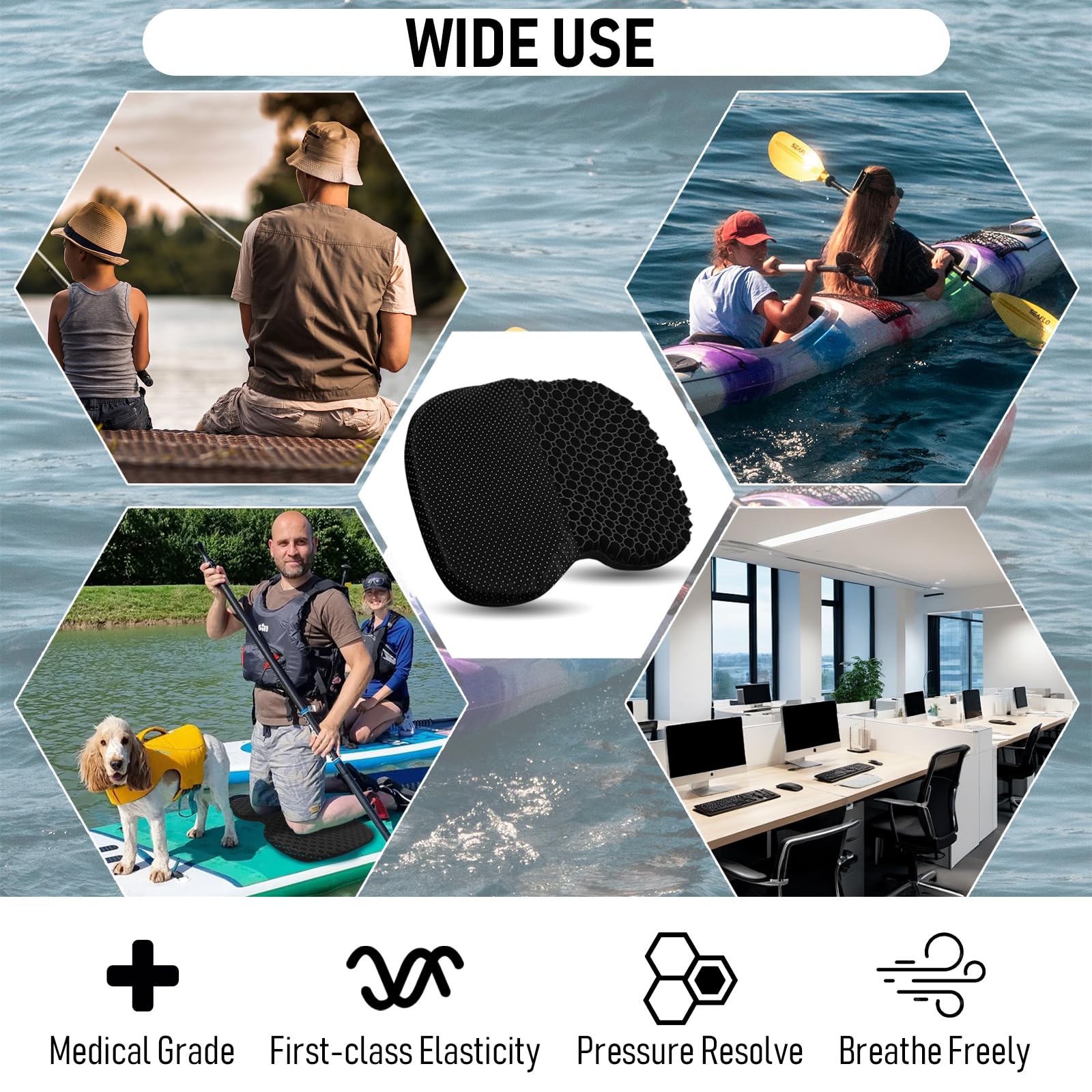 ohaayoo compact folded cushion beside water bottle showing travel convenience benefit