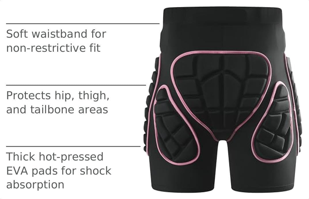 OHMOTOR shorts worn under ski pants demonstrating low-profile protection