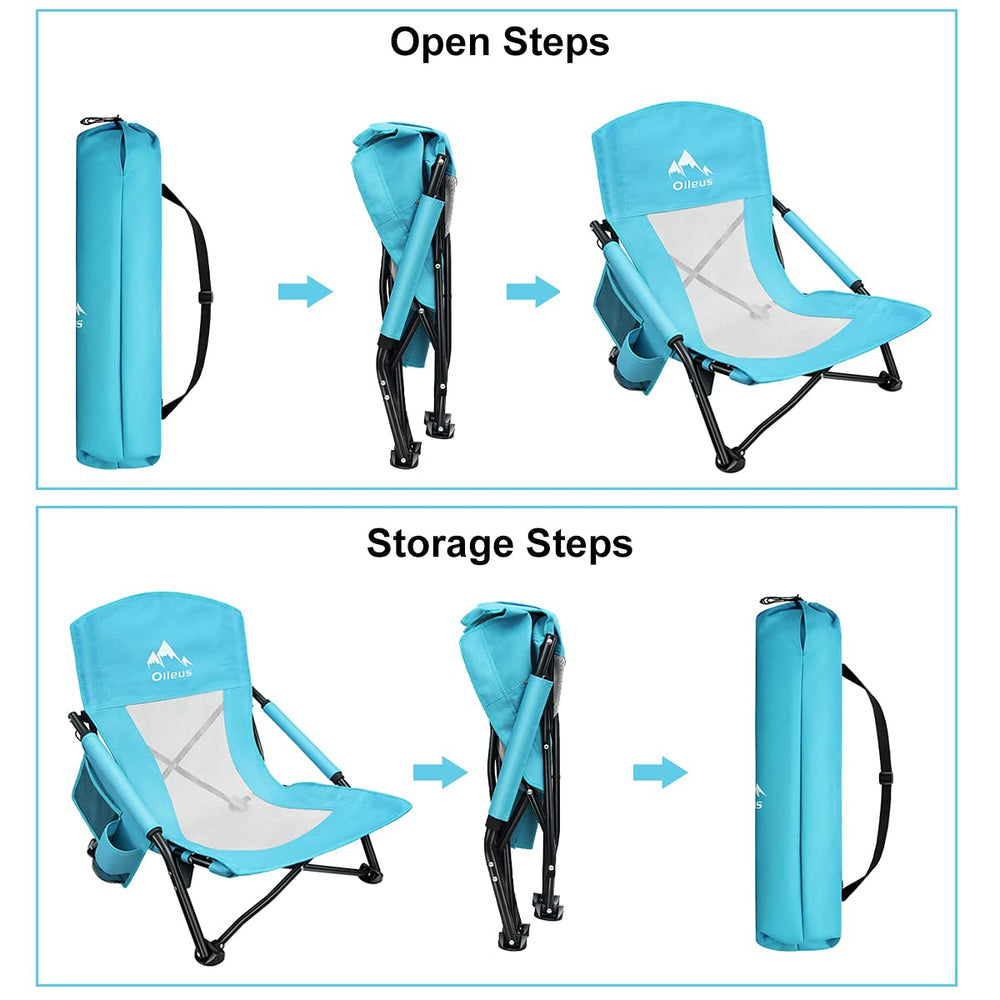 Oileus next to backpack showing compact folded size for travel convenience