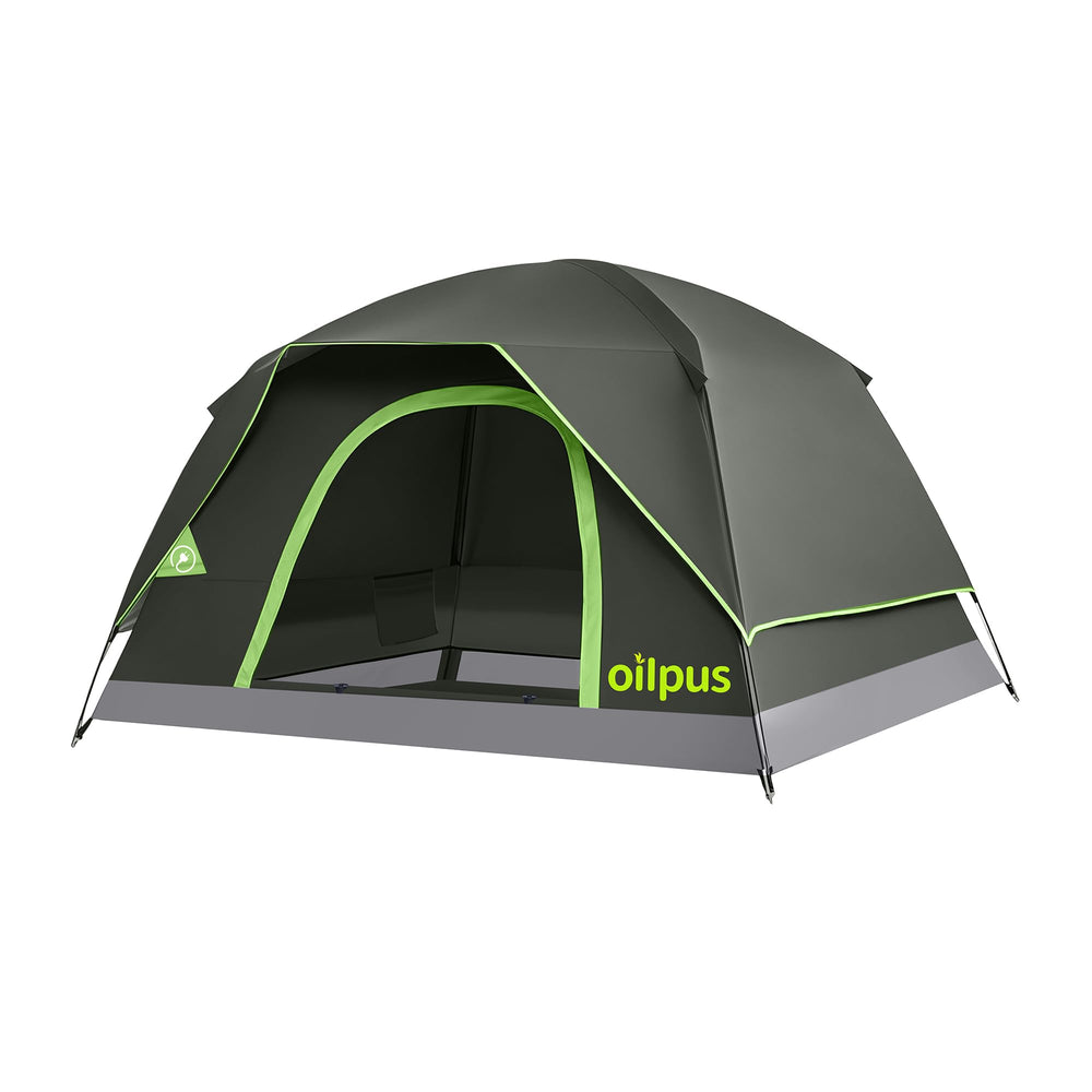 oilpus front view assembled tent showing roomy shelter and quick setup benefit