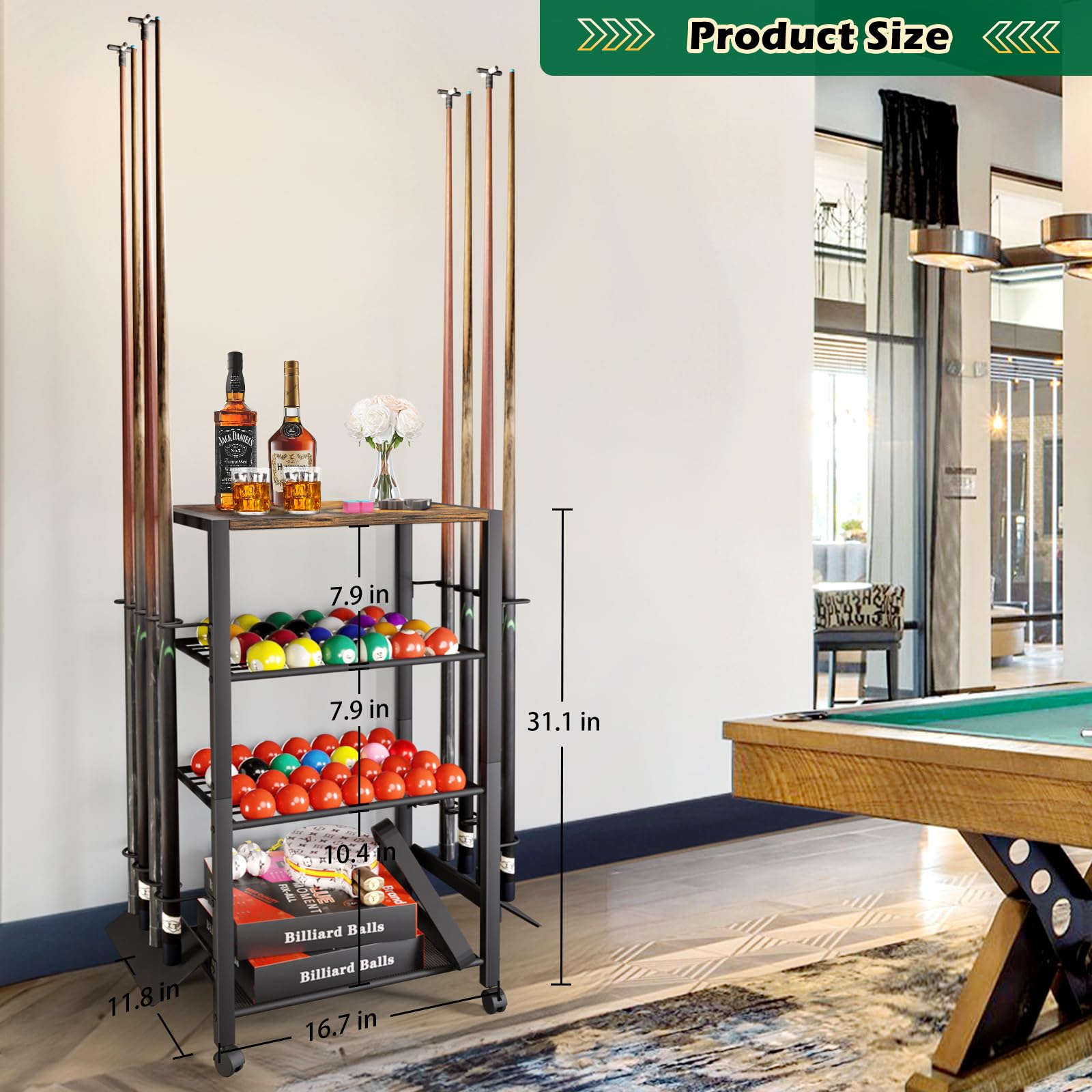Olakee in a home game room illustrating stylish display and space saving