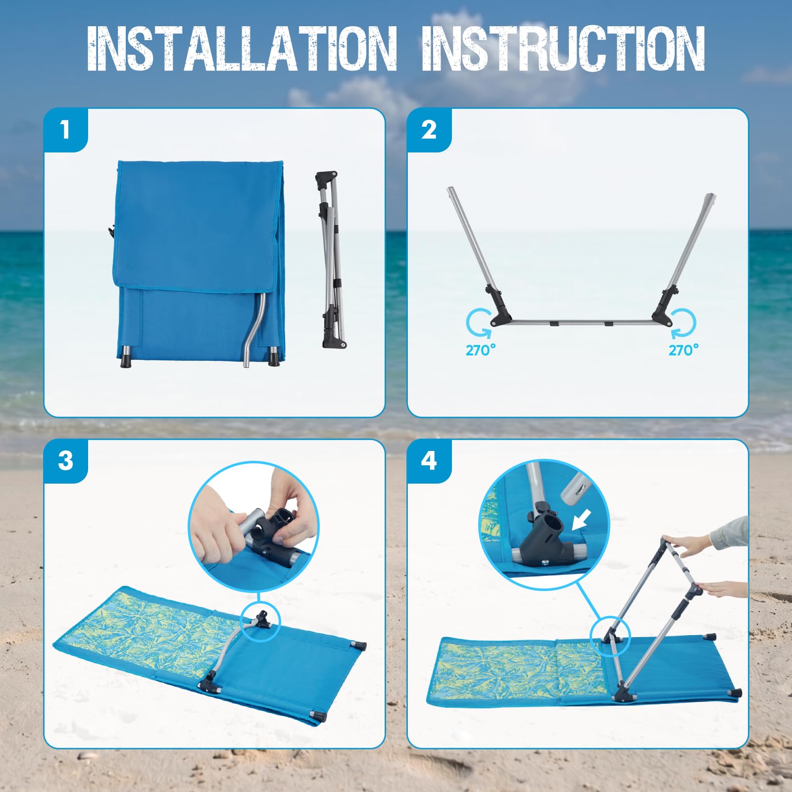 Old Bahama Bay scale next to sand towel displaying generous lounge dimensions