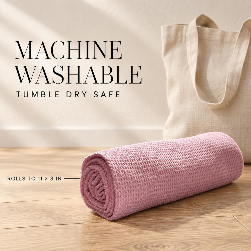 Olea folded towel packed for travel showing easy storage and portability
