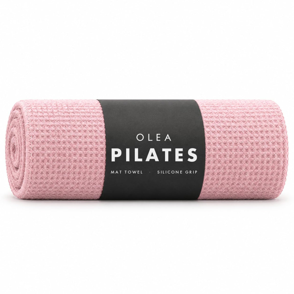 Olea front view pink mat towel showing full coverage and clean finish