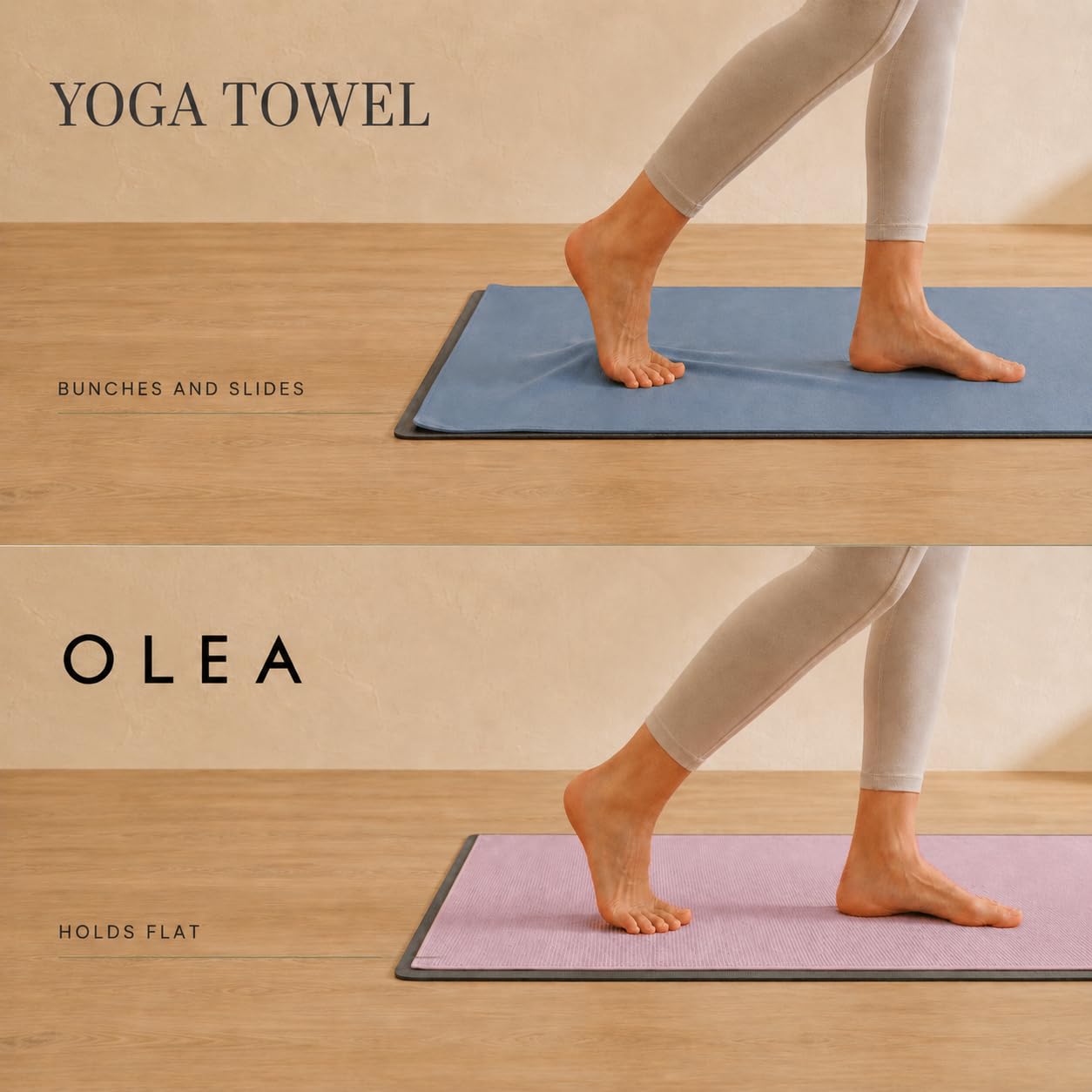 Olea in use during side-lying Pilates demonstrating stability and support
