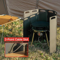 OLG hinge and round-handle detail for quick glove-friendly setup and safety