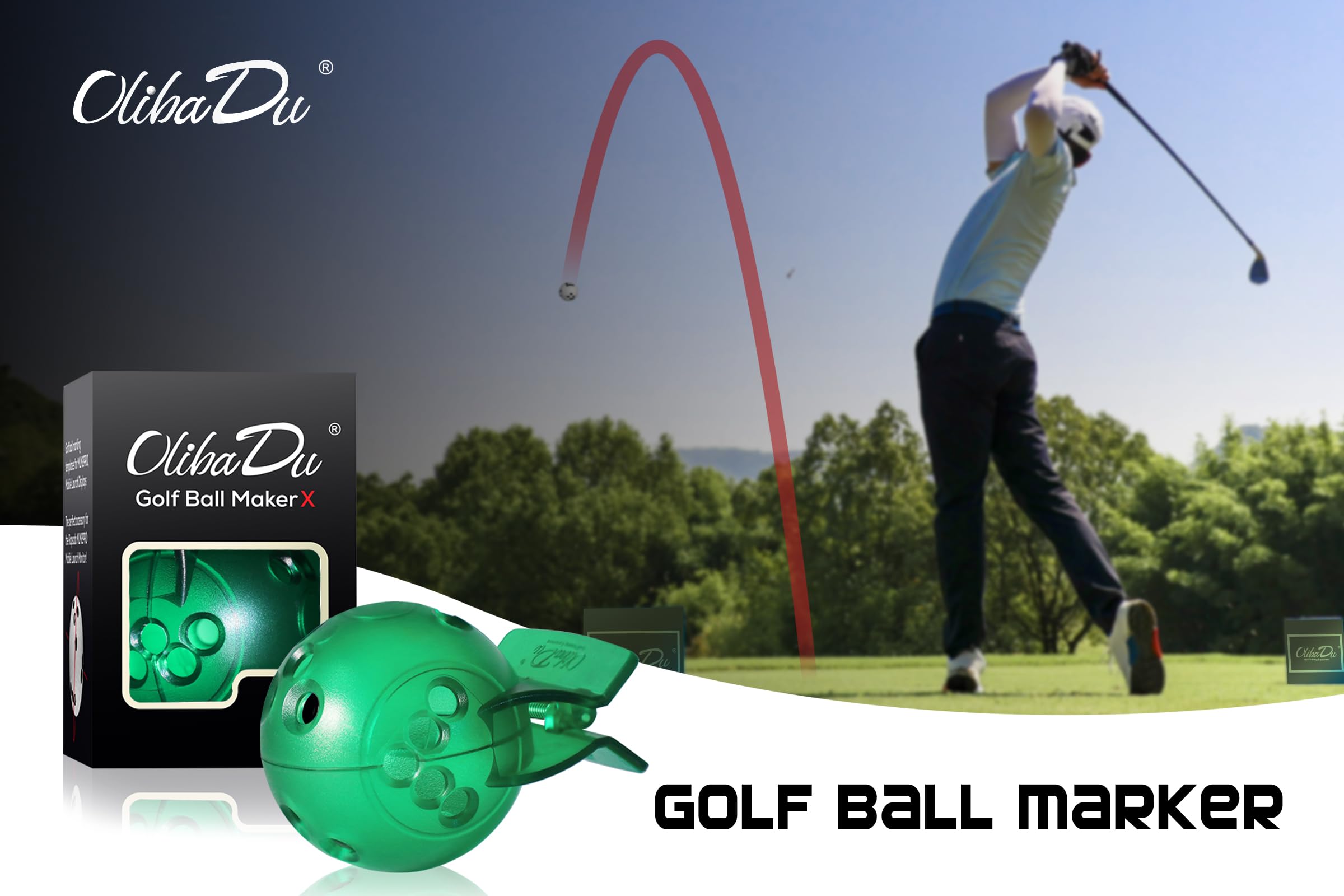 OlibaDu template in a golfer's bag on course demonstrating portability and convenience