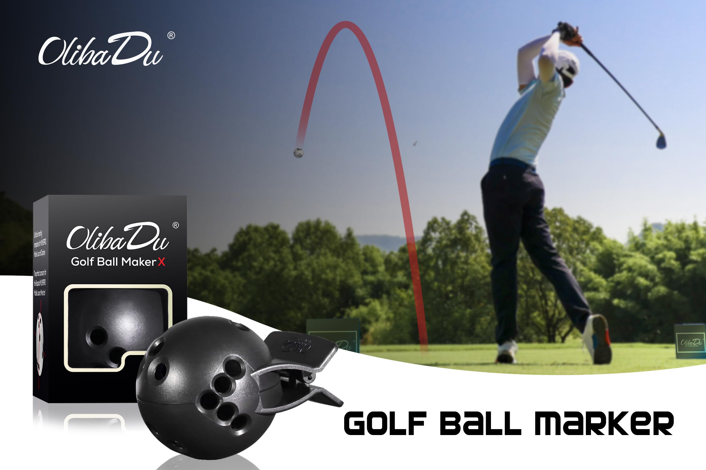 OlibaDu template stored in golf bag on course, convenient carry and on-the-spot marking