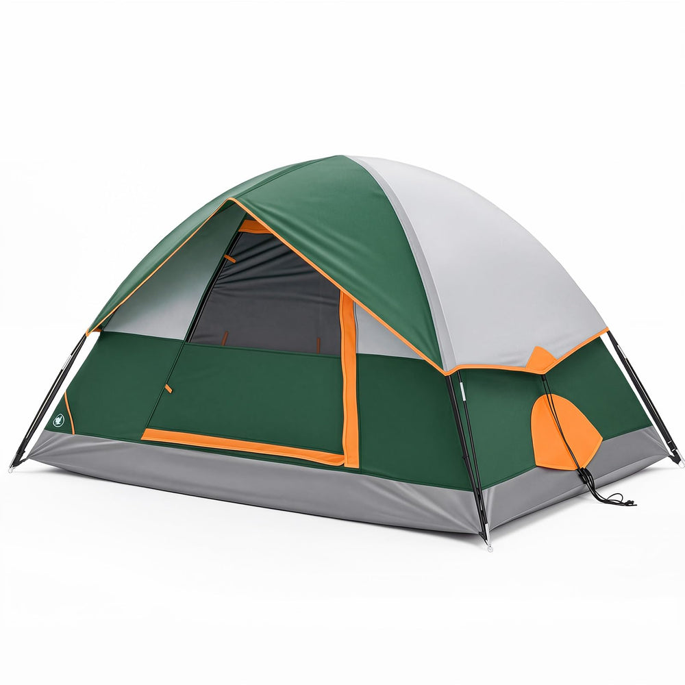 OLIXIS front view showing tent shape and entrance, clear shelter benefit