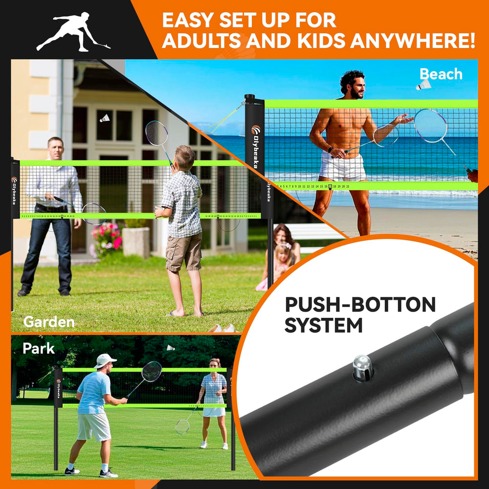 Olybeaka net set inside a small room showing space-saving indoor play option