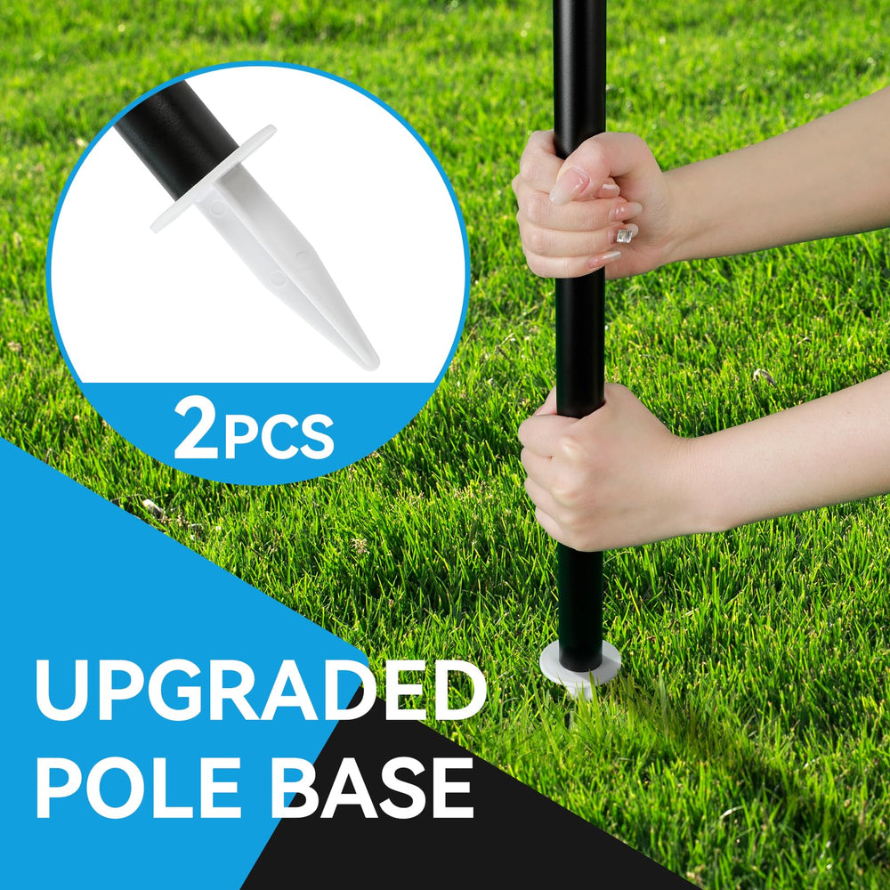 Olybeaka pole connection detail highlighting rust-proof construction and stability