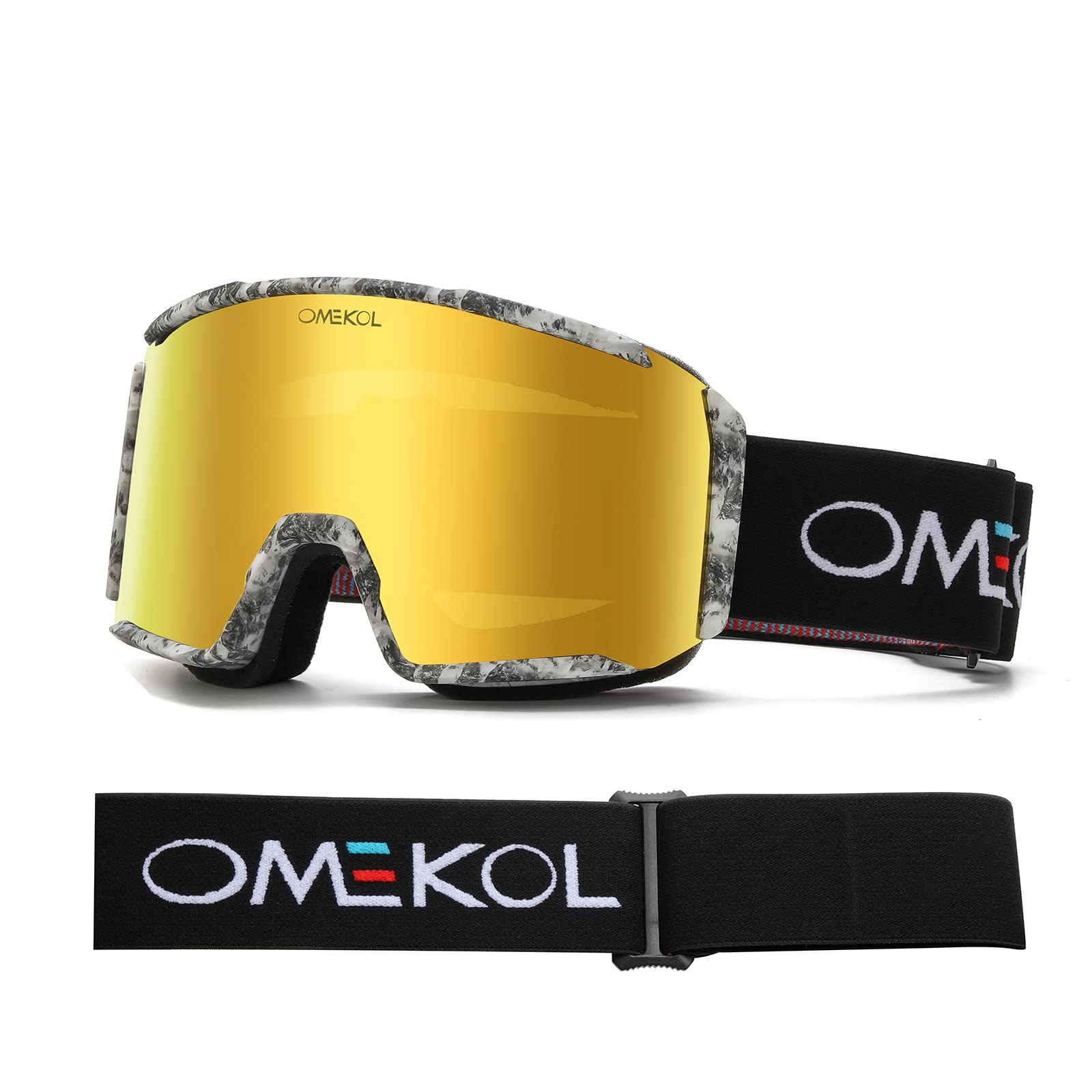 OMEKOL close-up of double-layer lens highlighting anti-fog coating benefit