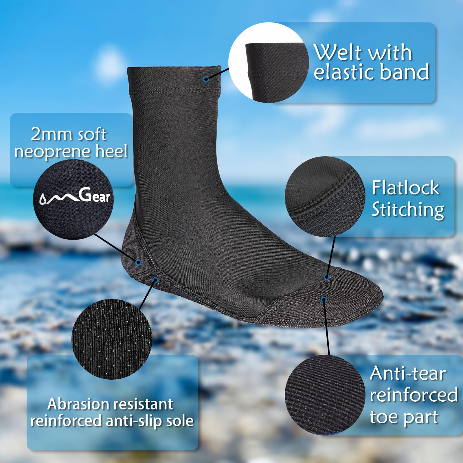 OMGear in-use on beach volleyball player offering sand protection and traction